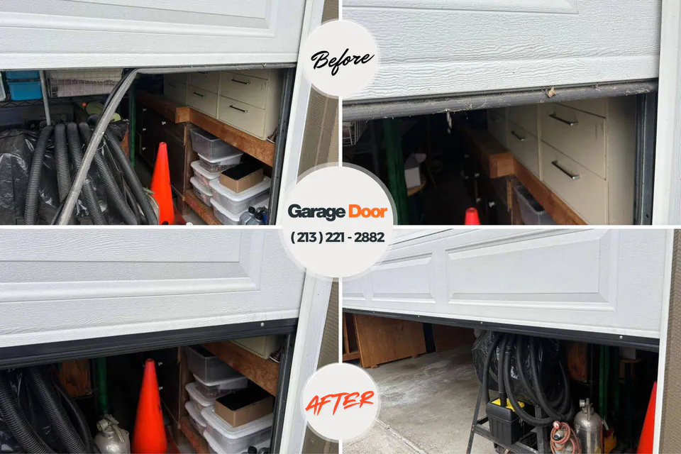 Before and after: garage door repair Dos Palos, CA